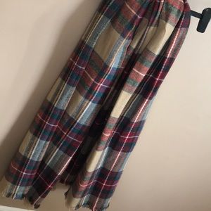 Plaid blanket scarf